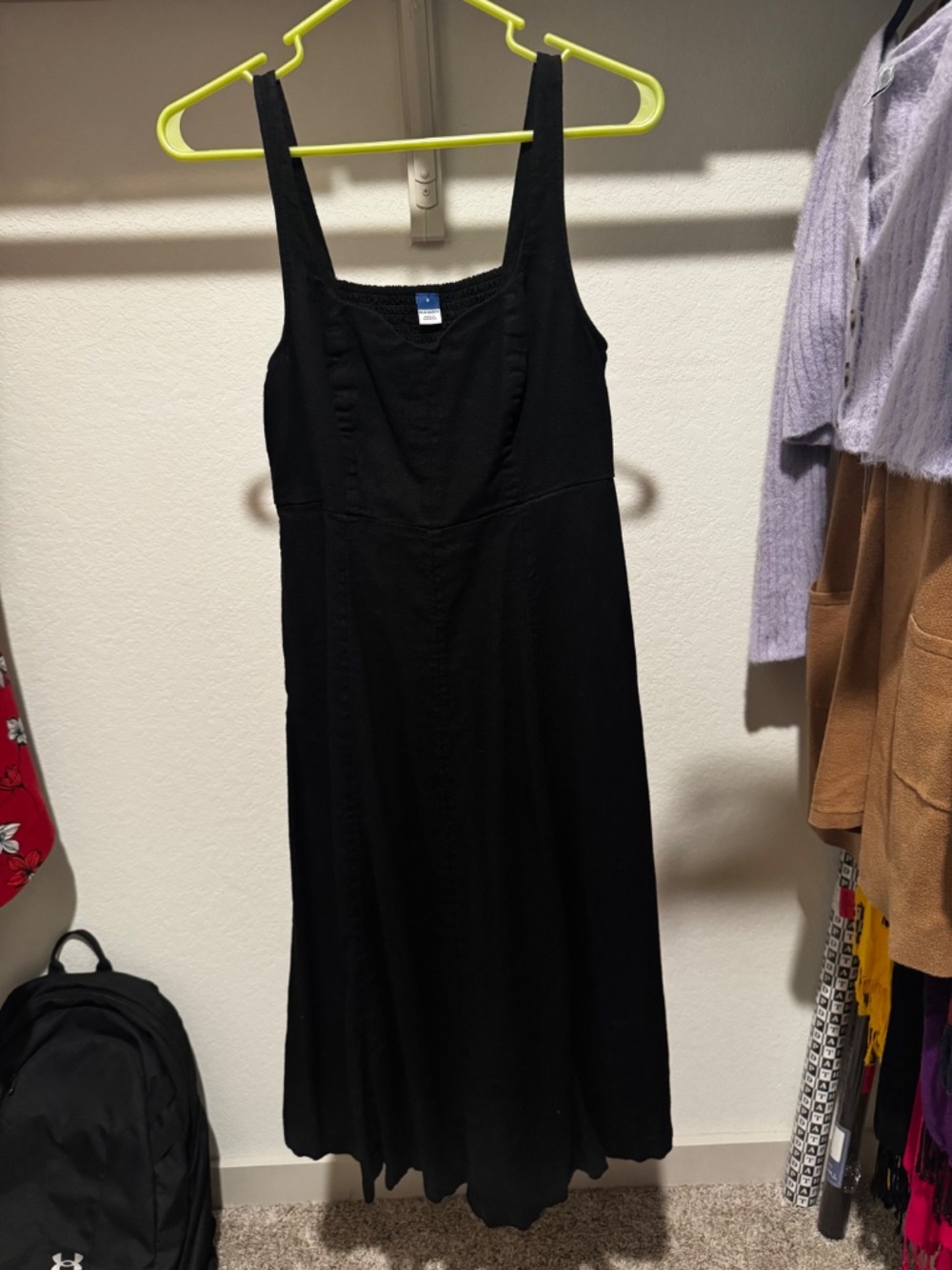 Old Navy Black Midi Fit-and-Flare Dress - Picture 3 of 5